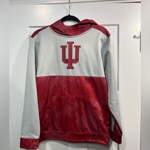 Youth IU Logo Hoodie - Red and Gray